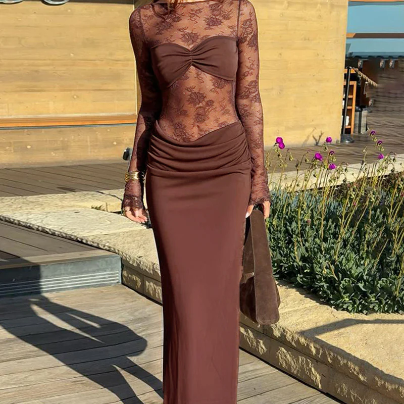Damen Spitzenkleid mit figurbetontem Schnitt und eleganten Details R&B - Image 2
