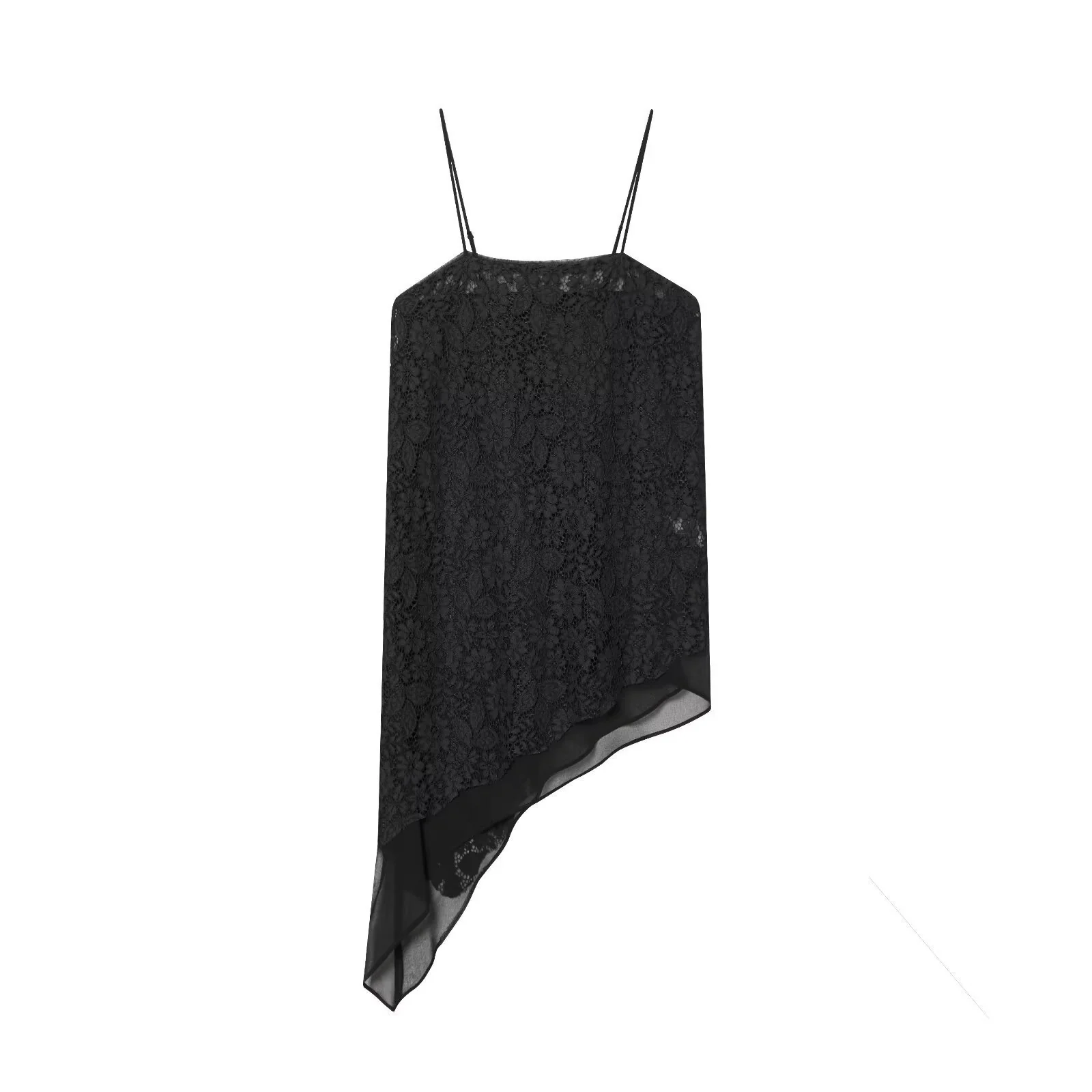 Damen Spitzenoberteil mit asymmetrischem Saum und zarten Spaghettiträgern R&B - Image 6