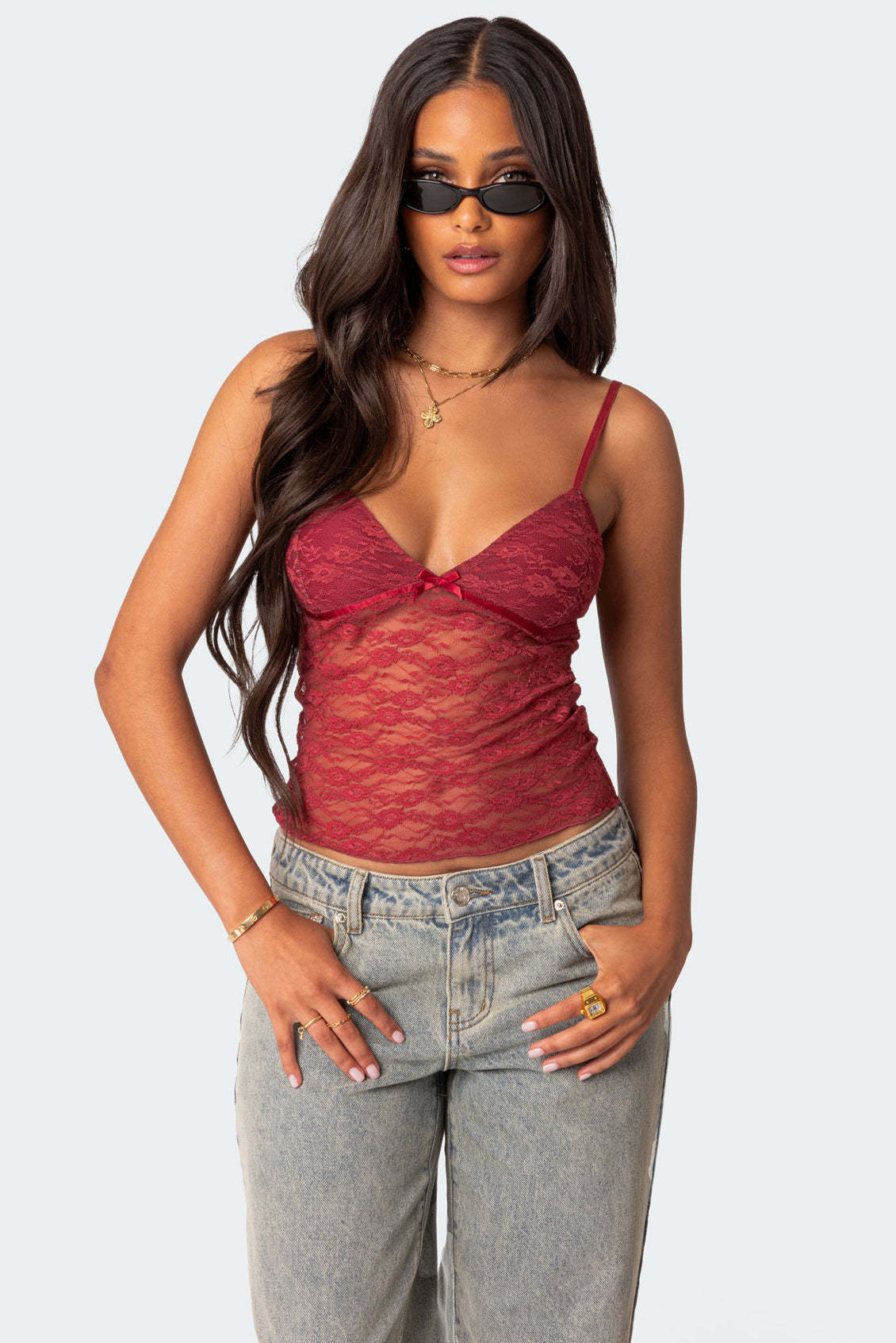Damen Spitzentop mit dekorativen Trägern und vorteilhaftem Schnitt R&B - Image 9