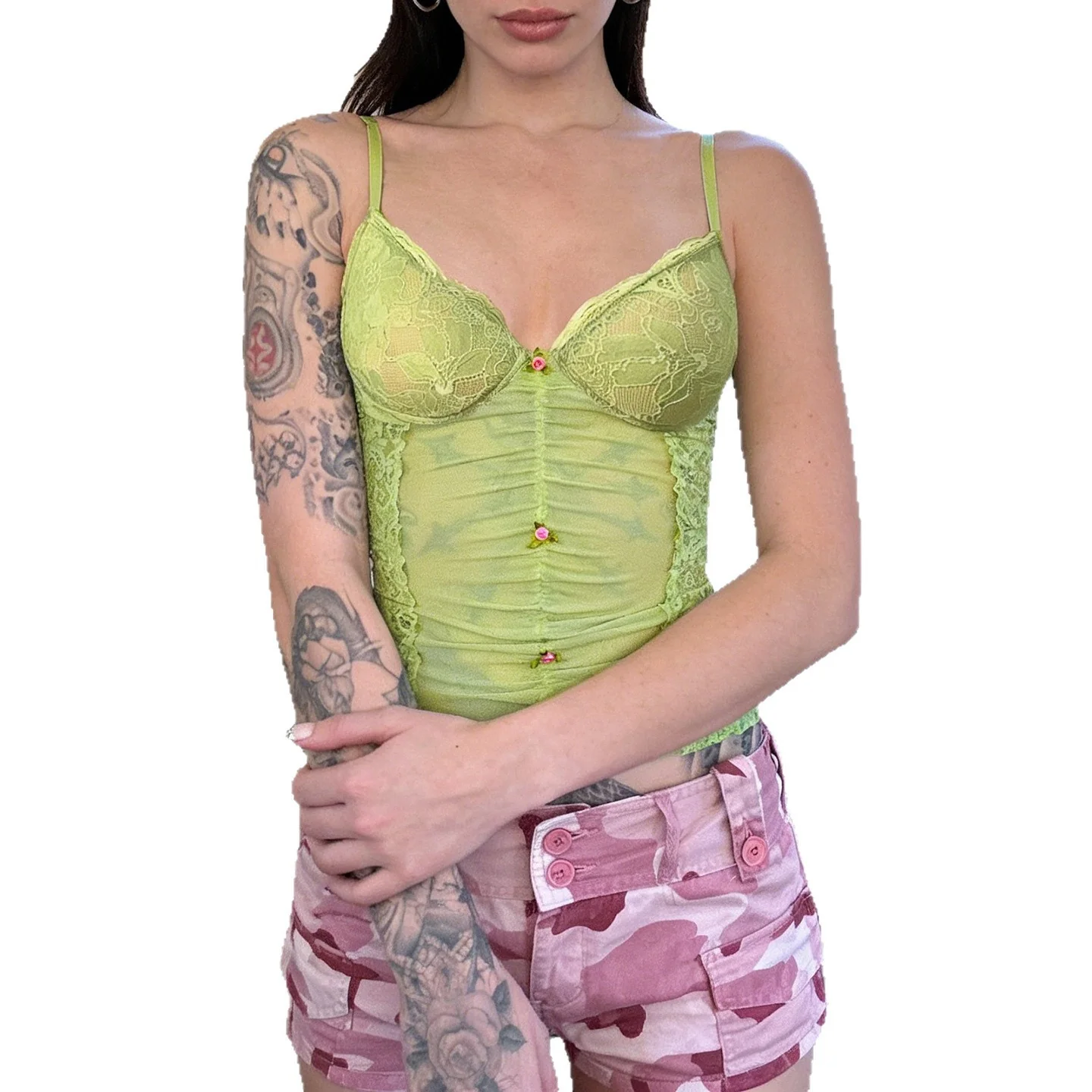 Damen Spitzentop mit raffinierten Knopfdetails Heidi-Mode - Image 5