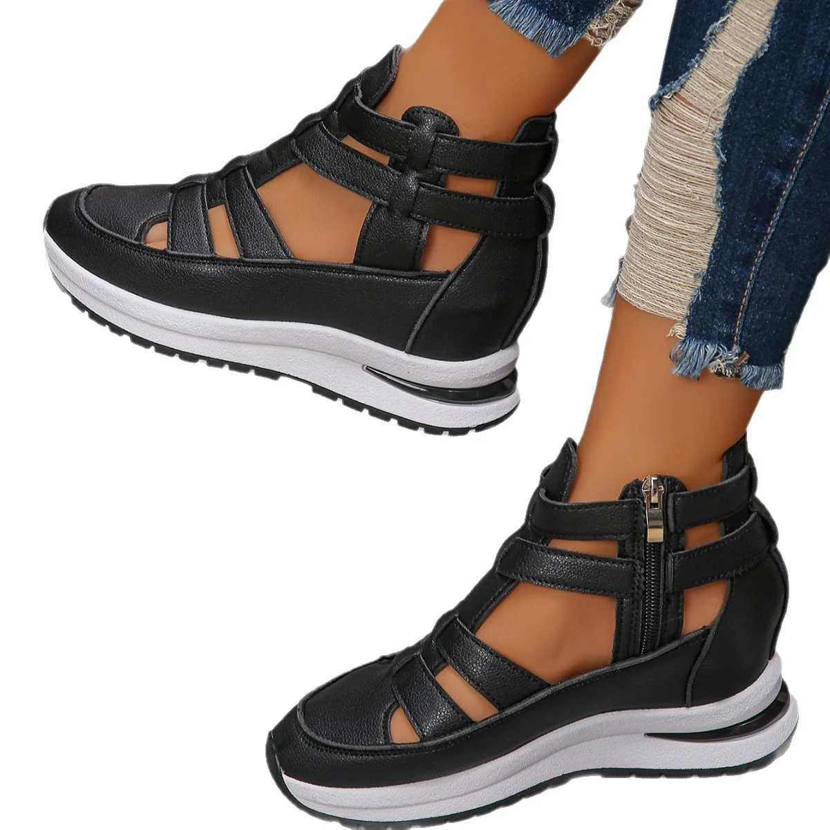 Damen sportive Sneaker-Sandalen mit atmungsaktiven Riemen und rutschfester Sohle Heidi-Mode - Image 15