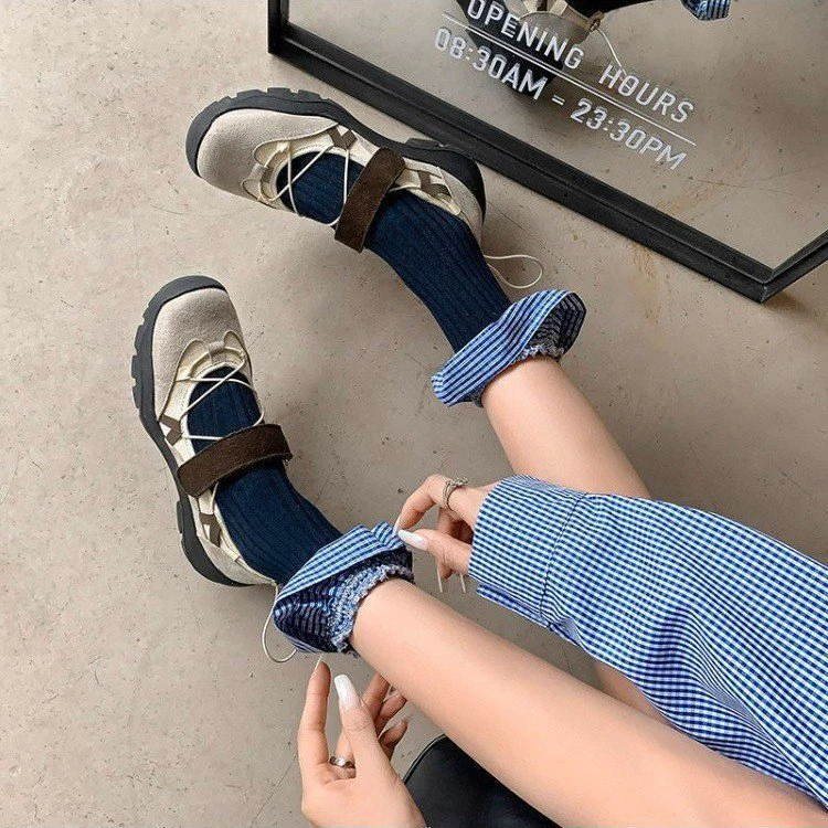 Damen Sportliche Ballerinas mit verstellbarem Riemen und rutschfester Sohle R&B - Image 3