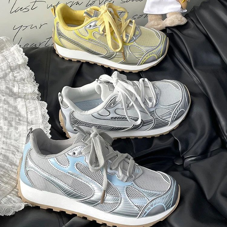 Damen Sportliche Lauf-Sneaker mit atmungsaktiver Mesh-Oberfläche und stoßdämpfender Sohle R&B