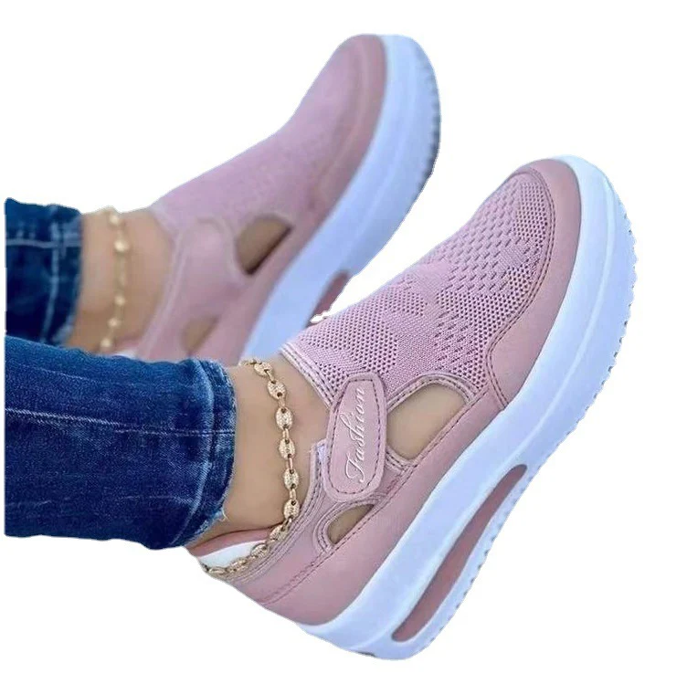 Damen Sportliche Slip-On Sneakers mit atmungsaktivem Mesh-Obermaterial und elastischem Einstieg Heidi-Mode - Image 5