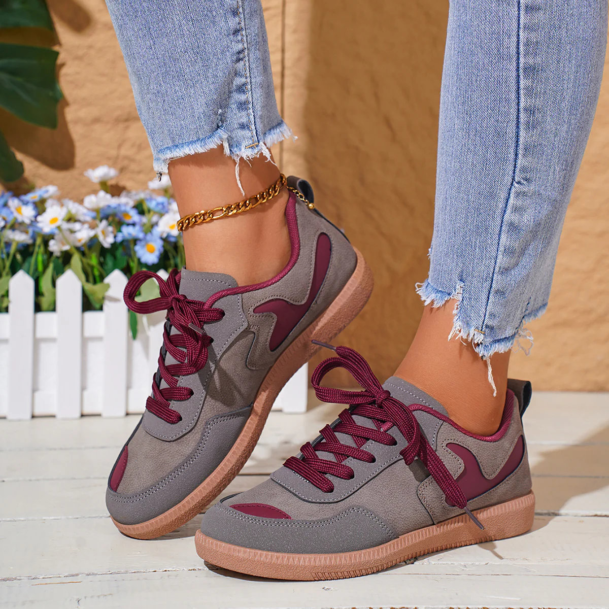 Damen sportliche Sneakers mit individuellem Design und ausgeklügeltem Dämpfungssystem Heidi-Mode