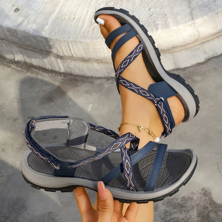 Damen Sportliche Trekking-Sandalen mit verstellbarem Riemen und gepolsterter Sohle R&B - Image 2