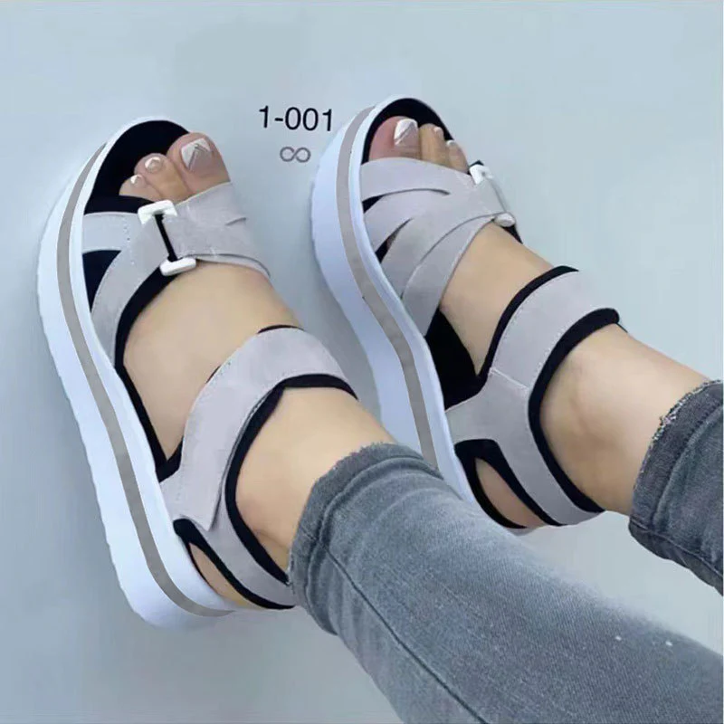 Damen sportliche Wedge-Sandalen mit verstellbarem Riemen R&B - Image 11
