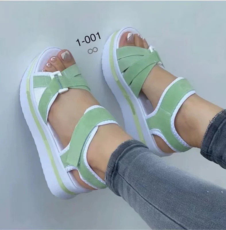 Damen sportliche Wedge-Sandalen mit verstellbarem Riemen R&B - Image 12
