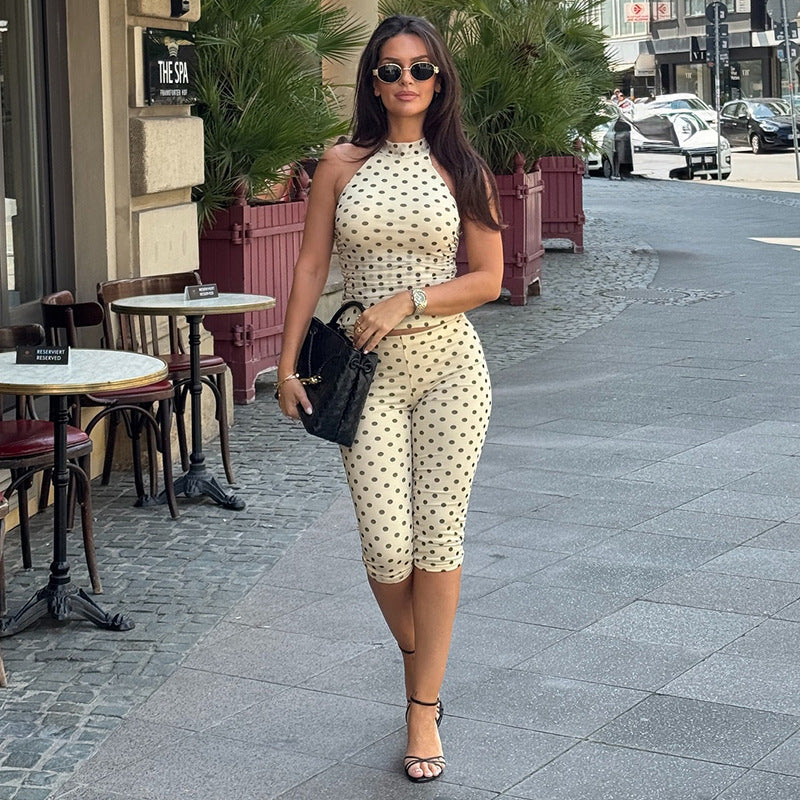 Damen Sportlicher Bodysuit mit modischem Polka-Dot-Muster R&B - Image 2