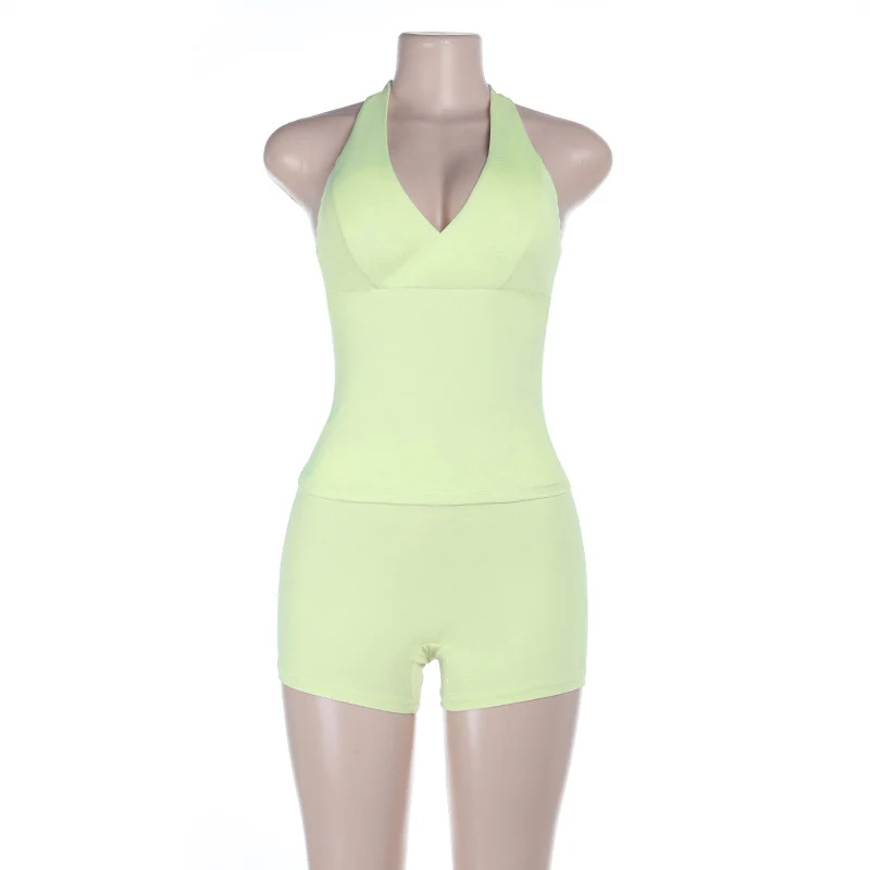 Damen sportlicher Einteiler mit tiefem V-Ausschnitt und schulterfreiem Design R&B - Image 5