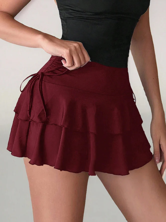 Damen Sportlicher Rock mit Rüschen und verstellbarem Bund R&B - Image 6