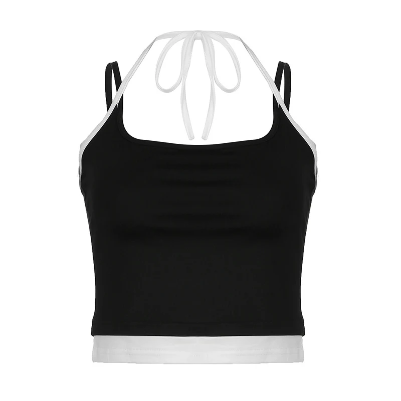 Damen Sportliches Crop-Top mit verstellbaren Trägern und neutralem Design R&B - Image 8