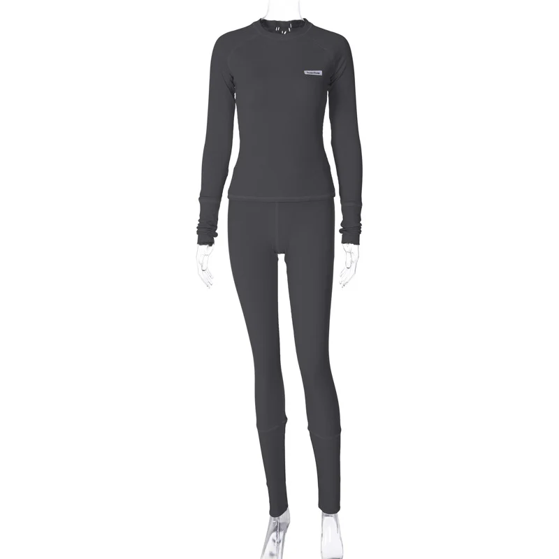 Damen Sportliches Funktions-Set mit langärmligem Oberteil und enganliegender Hose R&B - Image 7