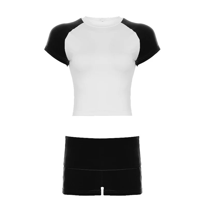 Damen Sportliches Kurzarm-Set mit figurbetontem Schnitt und hohen Bund R&B - Image 9