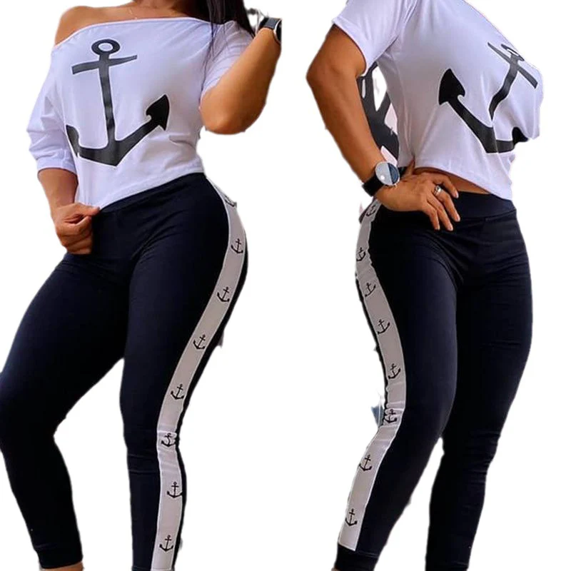 Damen Sportliches Oberteil und figurbetonte Leggings Set R&B - Image 5