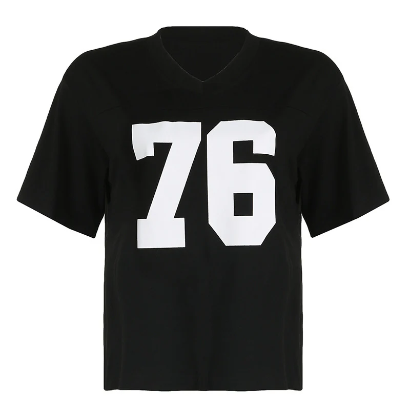 Damen Sportliches V-Ausschnitt T-Shirt mit angesagtem Print R&B - Image 9