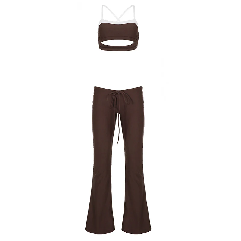 Damen Sportliches Zweiteiler-Set mit modischem Bindedetail und flared Pants R&B - Image 7