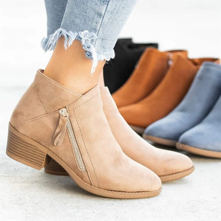Damen Stiefeletten mit modischem Reißverschluss-Design R&B