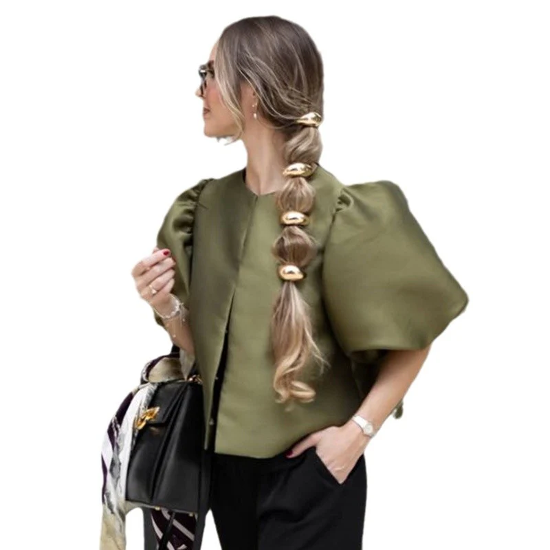 Damen stilvolle Bluse mit puffärmeln R&B - Image 5