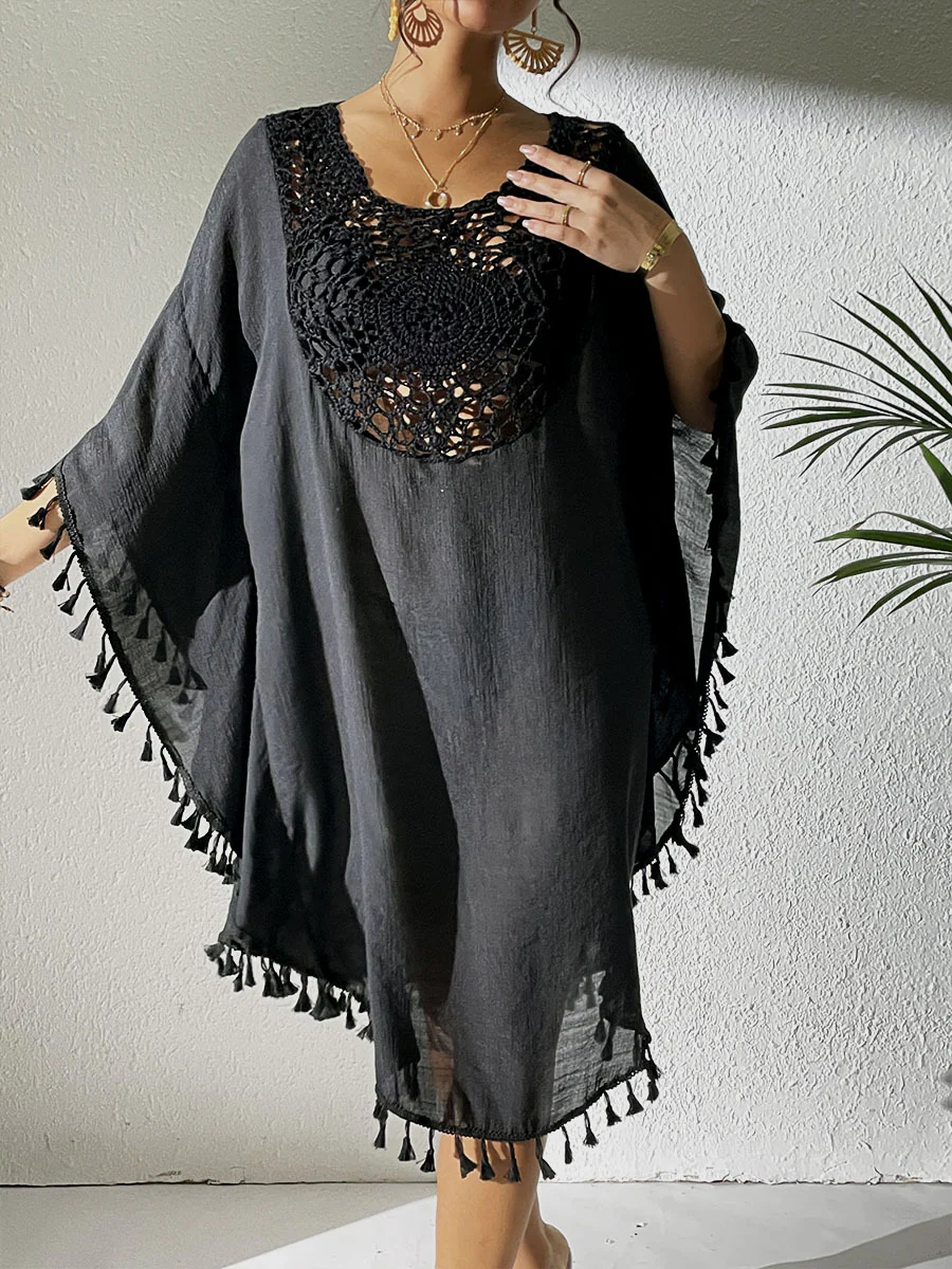 Damen Strandtunika mit elegantem Häkelmuster und fransigen Details R&B - Image 6