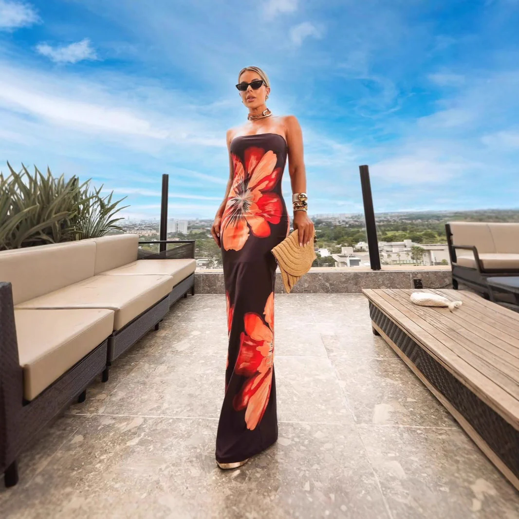 Damen strapazieres Maxikleid im exklusiven Design mit floralem Druck R&B - Image 3