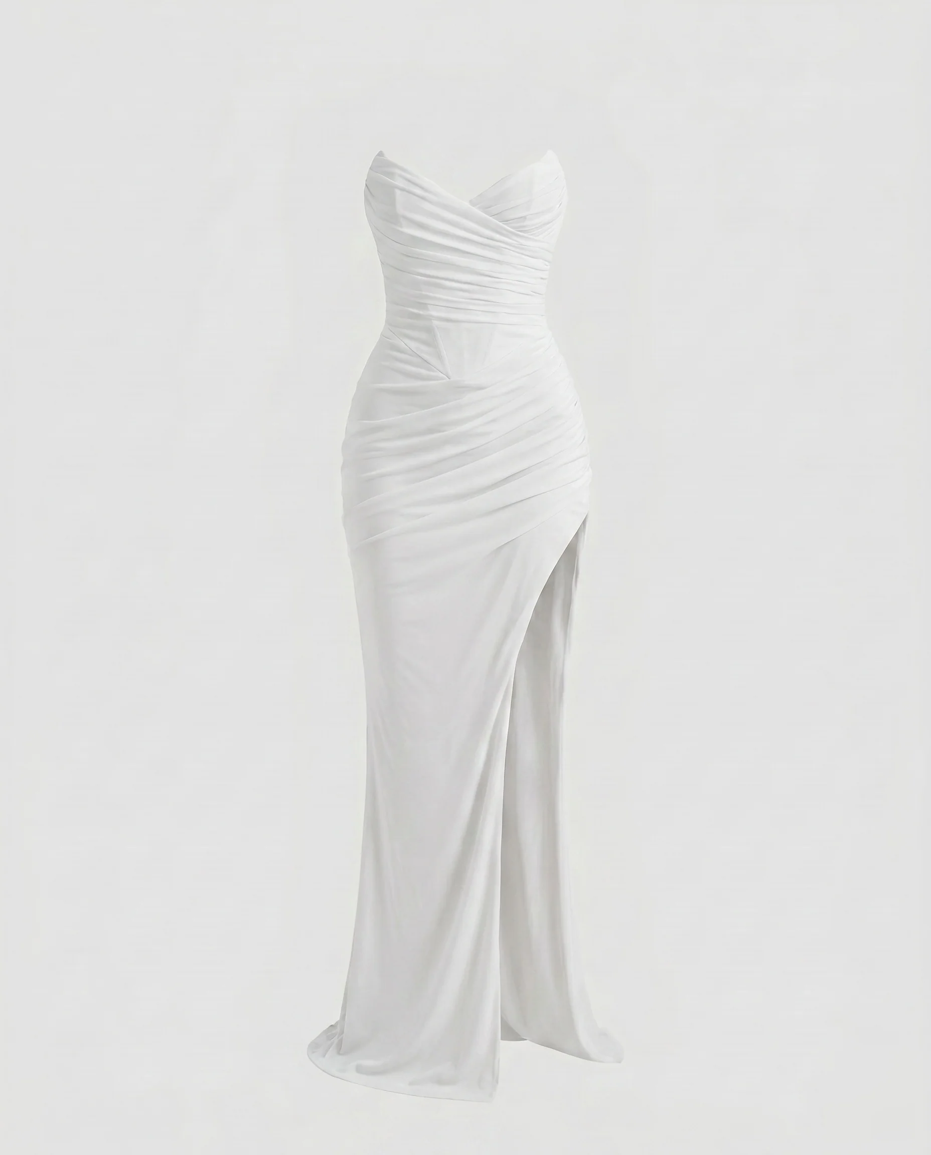 Damen Strapless Maxikleid mit elegantem Drapé und hohem Schlitz R&B - Image 8