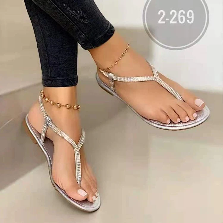 Damen Strassverzierte Zehentrenner-Sandalen Heidi-Mode - Image 7