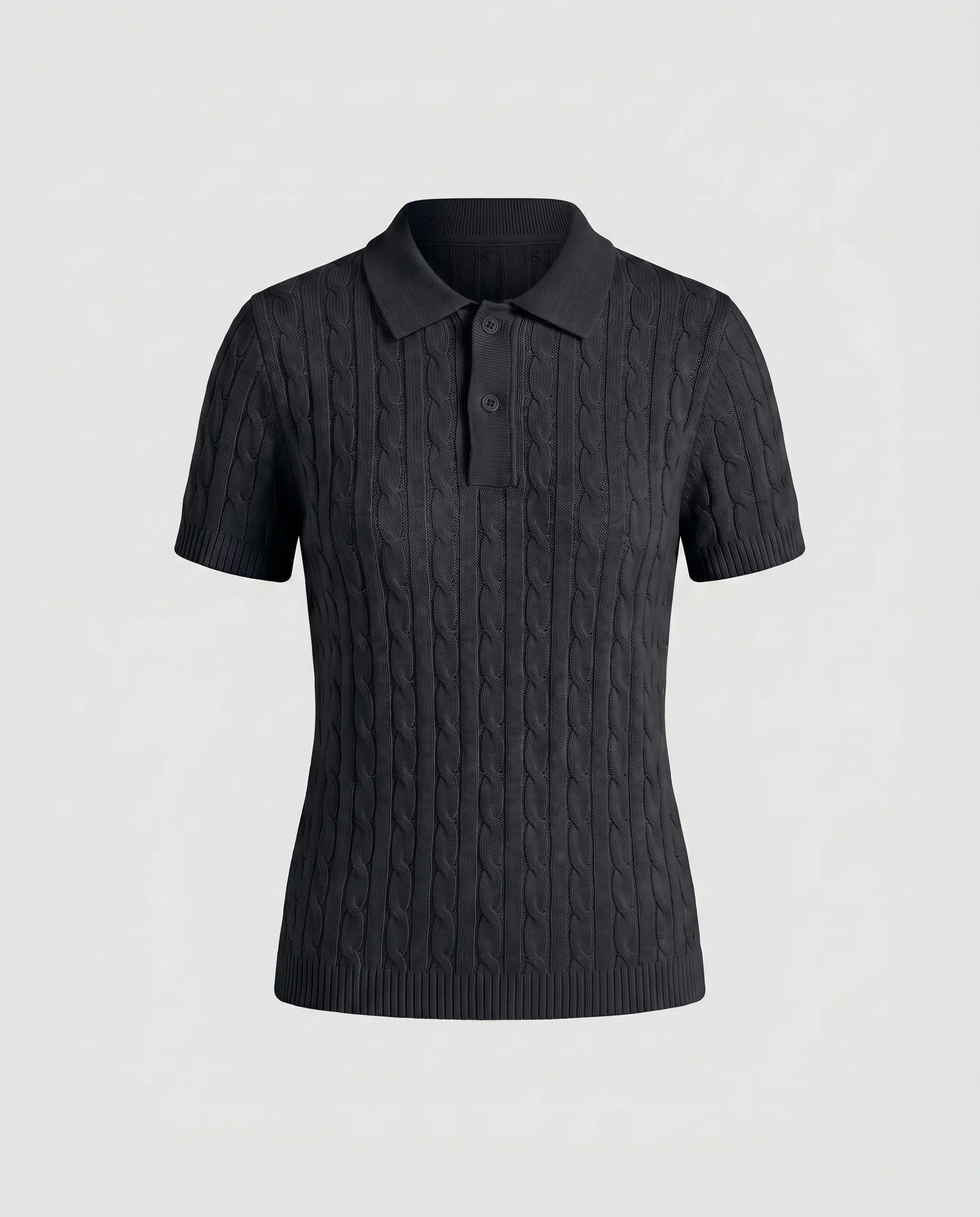 Damen Strick-Polohemd mit klassischem Kragen und Rippdetails - Image 7