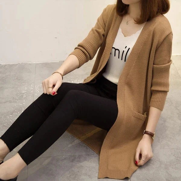 Damen Strickcardigan mit modischem V-Ausschnitt und lässiger Passform R&B - Image 6