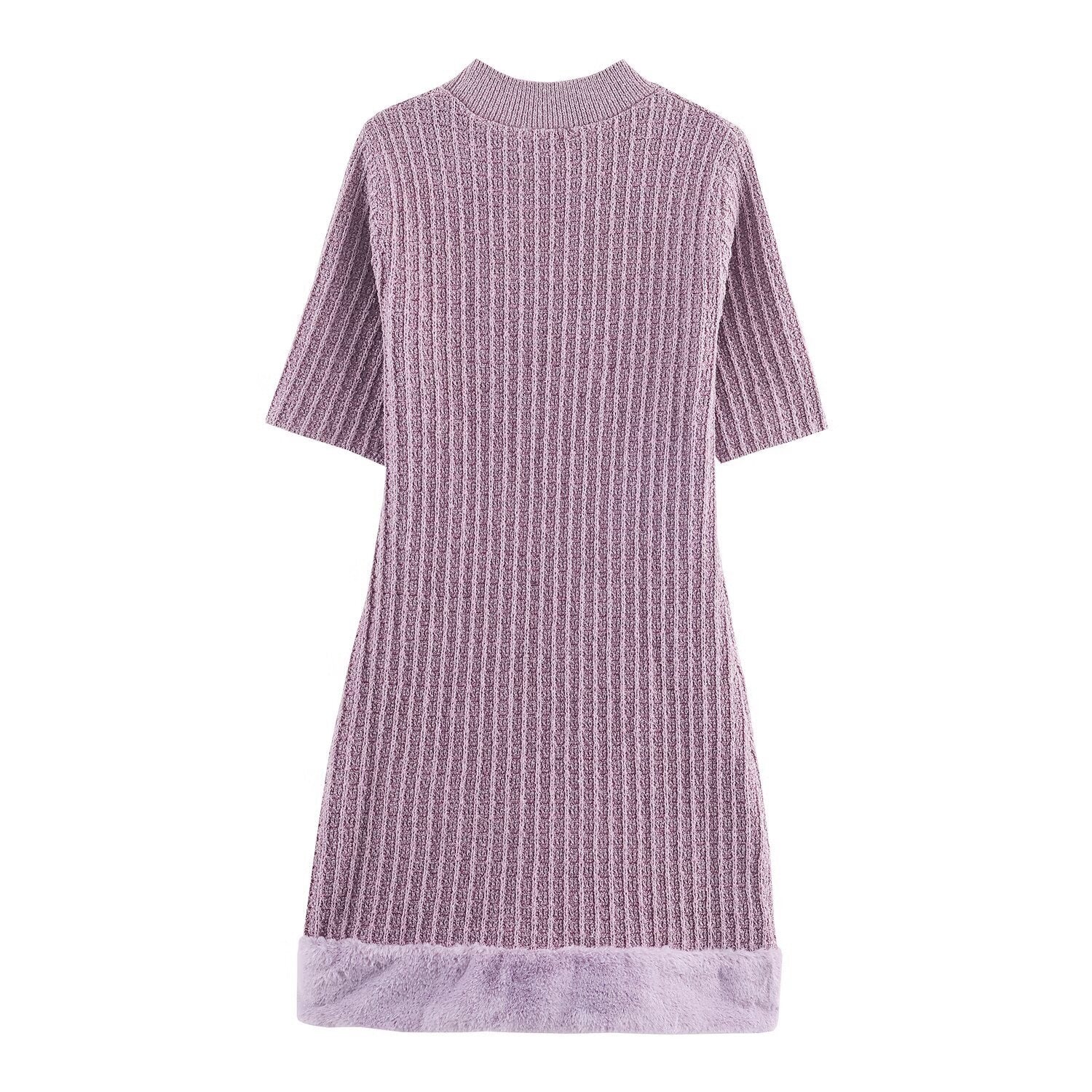 Damen Strickkleid mit dekorativen Taschen und kuscheligem Saum R&B - Image 2
