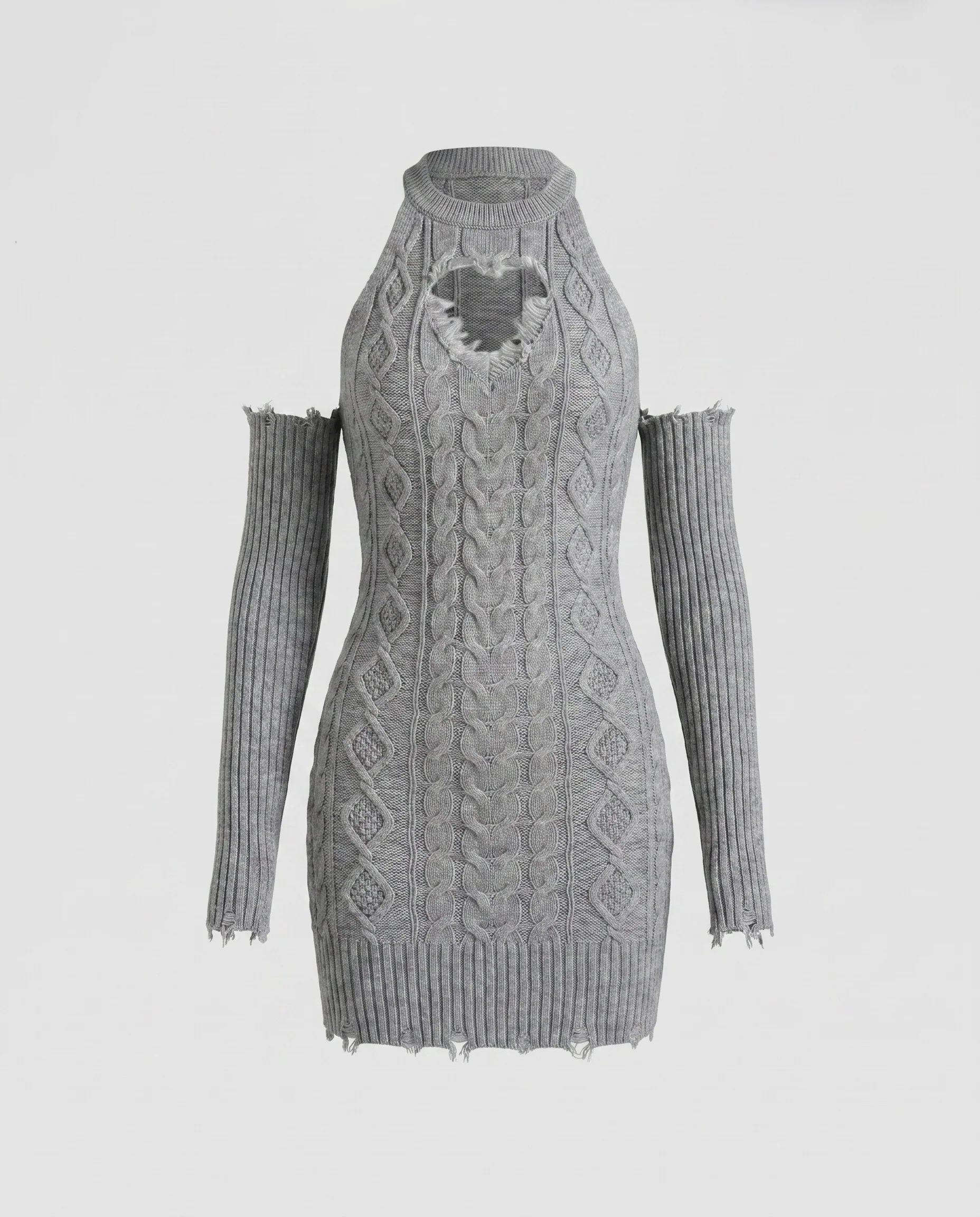 Damen Strickkleid mit modernem Cut-Out und raffinierten Ärmeldetails R&B - Image 5