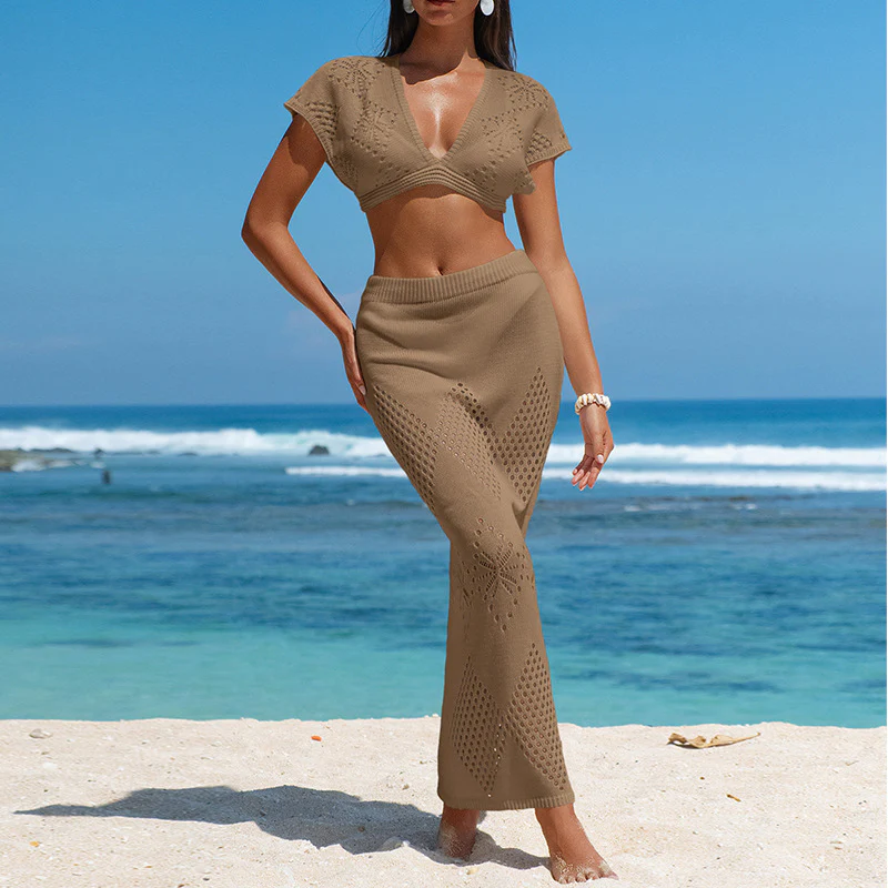 Damen Strickkleid mit offenen Mustern R&B - Image 6