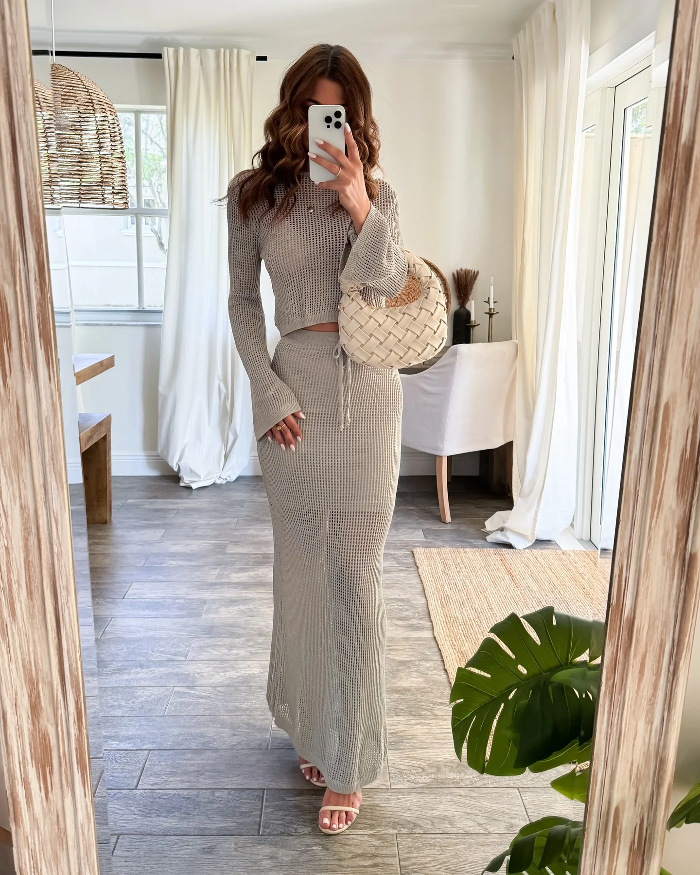 Damen Strickmaxikleid mit lässigem Crop-Top und hohem Beinschlitz R&B - Image 2