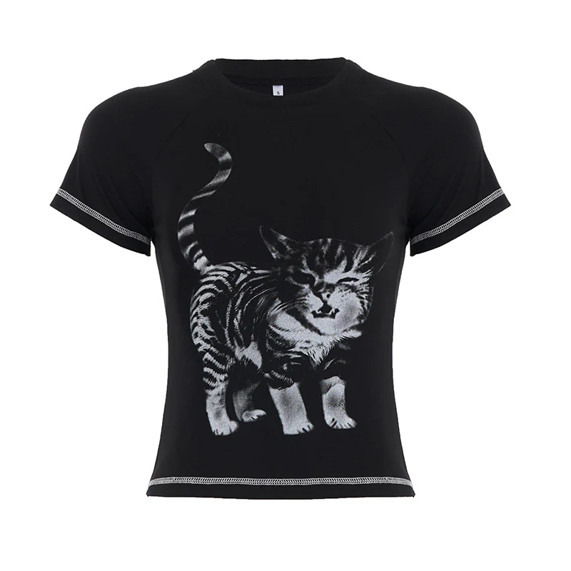 Damen T-Shirt mit kreativem Tierdruck und hochwertigem Baumwollmaterial Heidi-Mode - Image 5