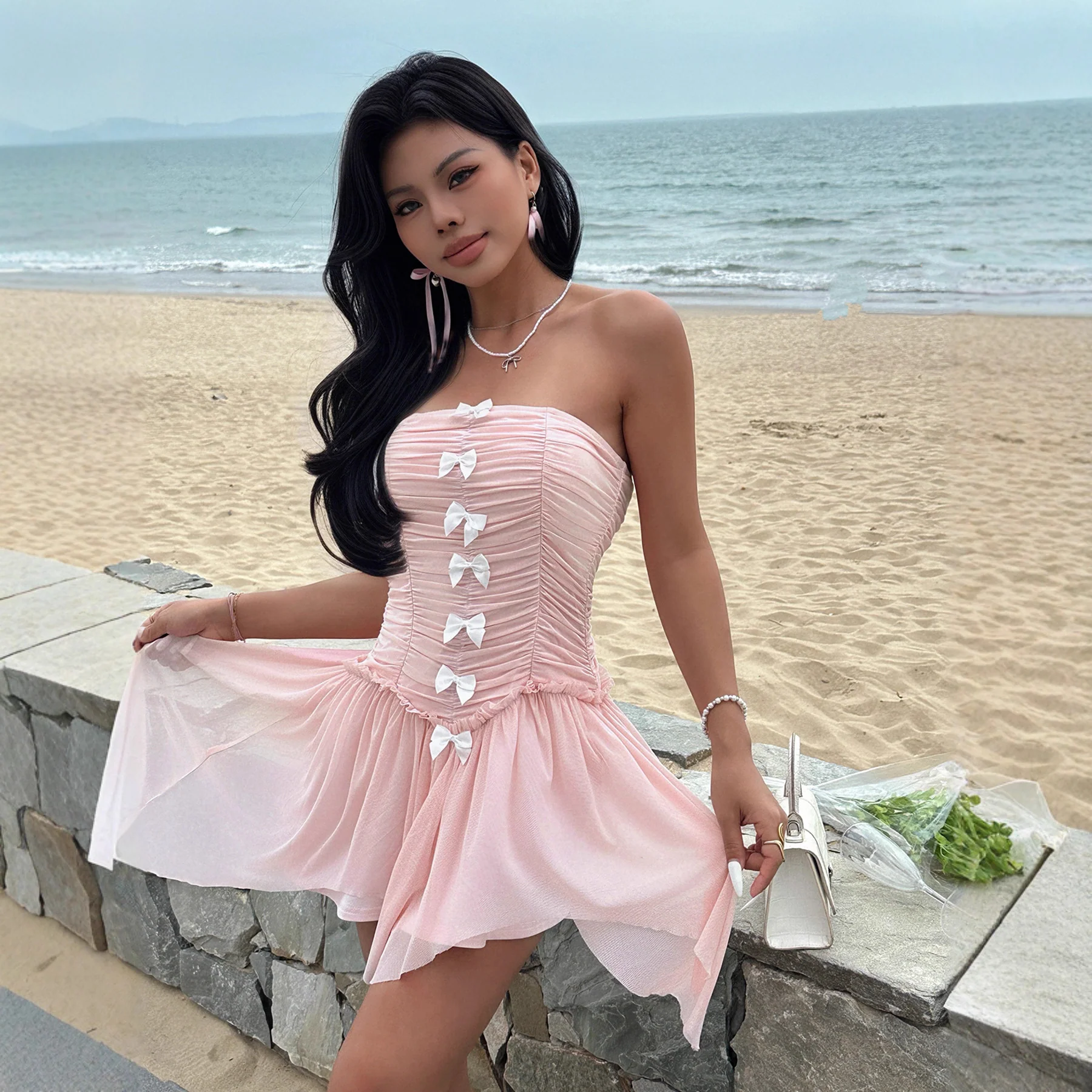 Damen Tailliertes Corsagen-Kleid mit Rüschendetails R&B - Image 2
