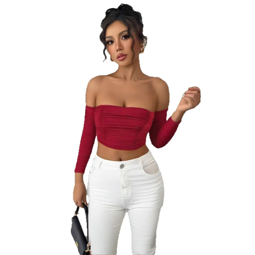 Damen Top mit schulterfreiem Design und raffinierter Raffung R&B - Image 5