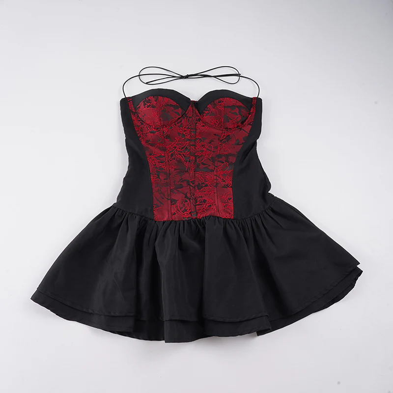 Damen Trägerkleid mit Corsagen-Design und voluminösem Rock Heidi-Mode - Image 7