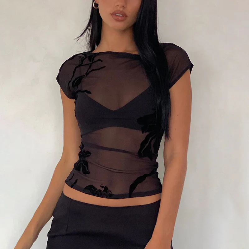 Damen Transparente Bluse mit floralem Design R&B - Image 6