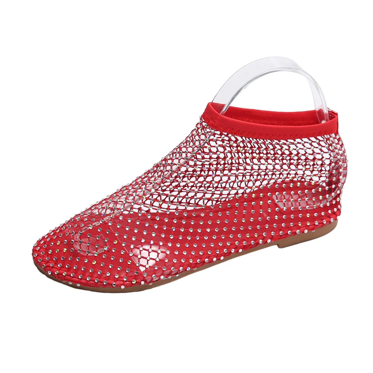Damen transparente Glitzerpantoletten mit dekorativen Kristallakzenten R&B - Image 6