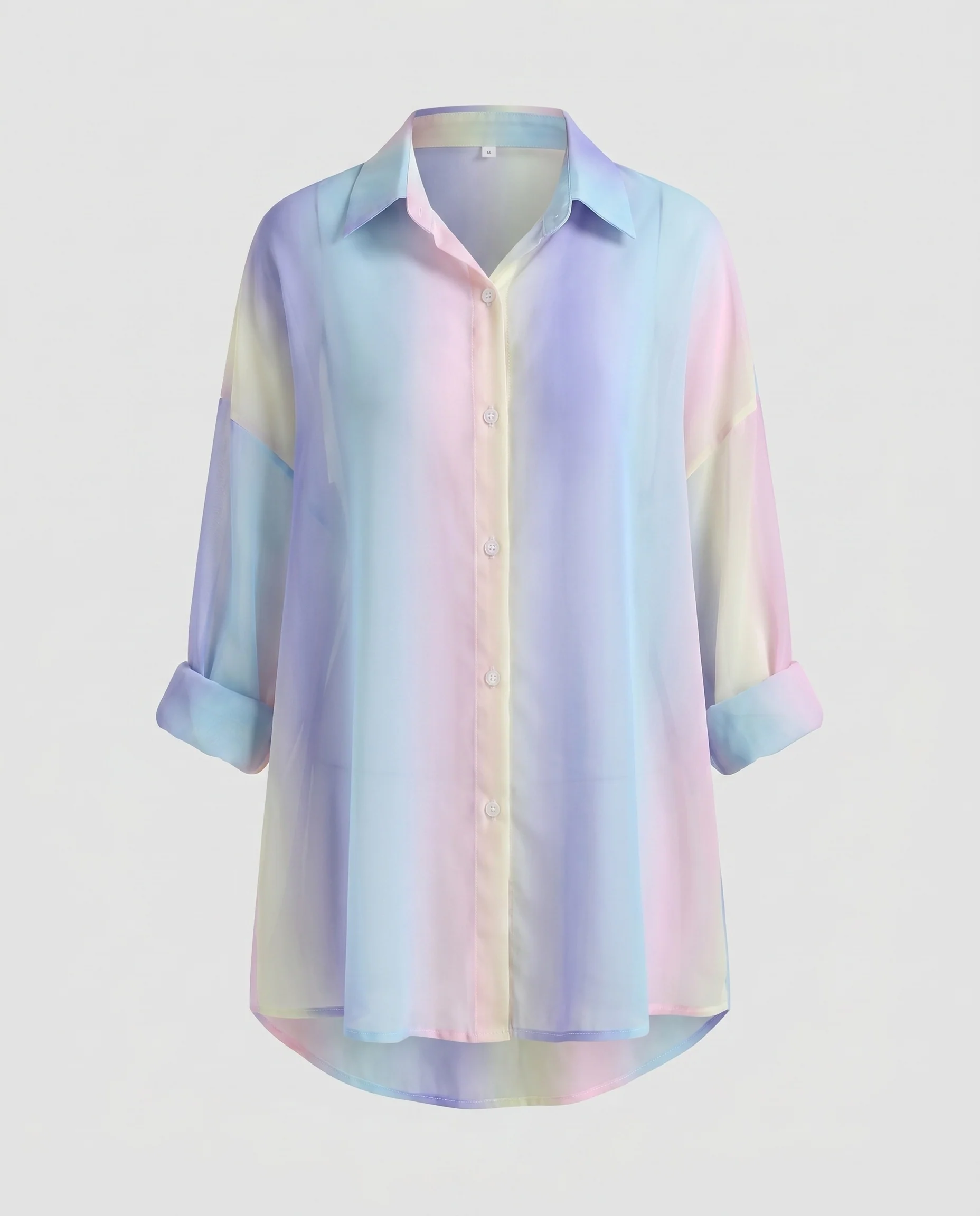 Damen Transparente Overshirt-Bluse mit lässigem Schnitt R&B - Image 5