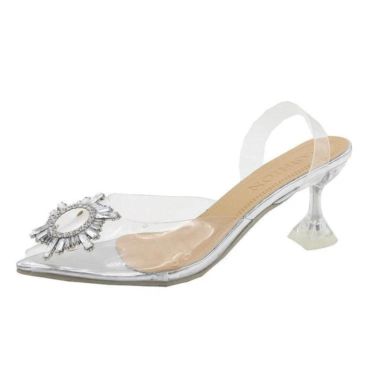 Damen transparente Pumps mit funkelndem Kristallelement R&B - Image 5