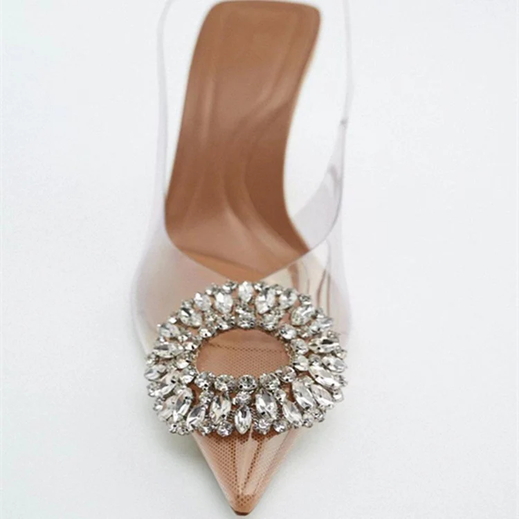 Damen transparente Pumps mit glamourösen Kristalldetails R&B - Image 3