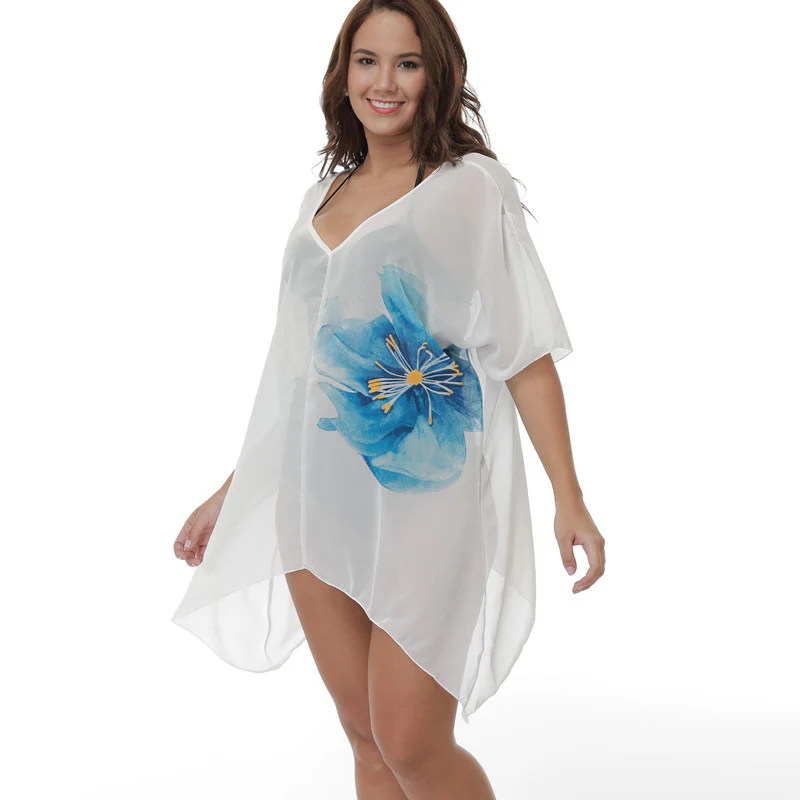 Damen transparente Strandtunika mit floralem Design R&B - Image 2