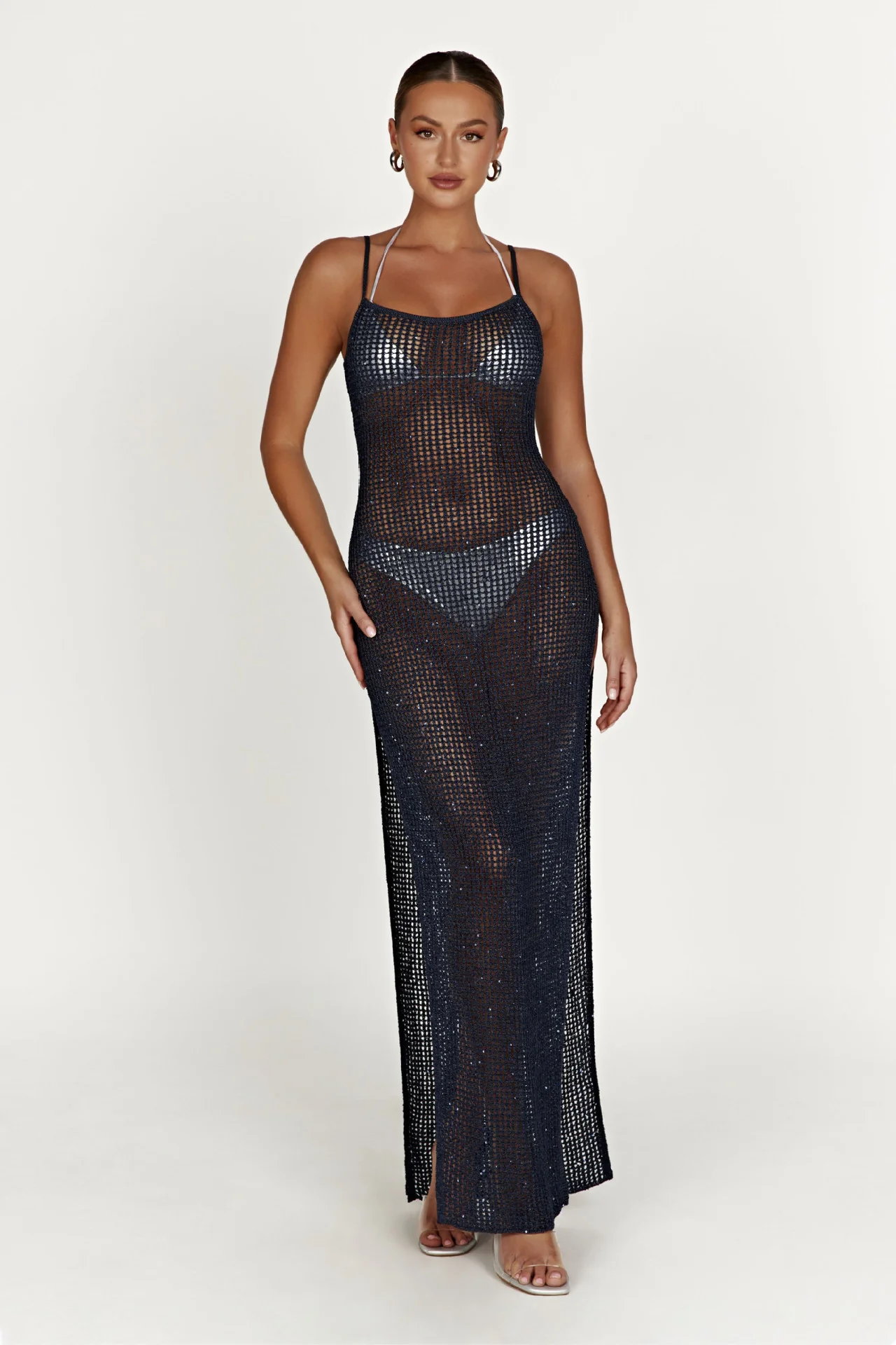 Damen transparentes Strickkleid im modernen Netzdesign R&B - Image 4