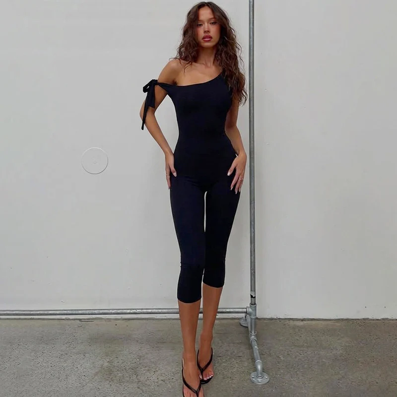 Damen trendiger Einteiler mit asymmetrischem Ausschnitt und Leoprint R&B - Image 4