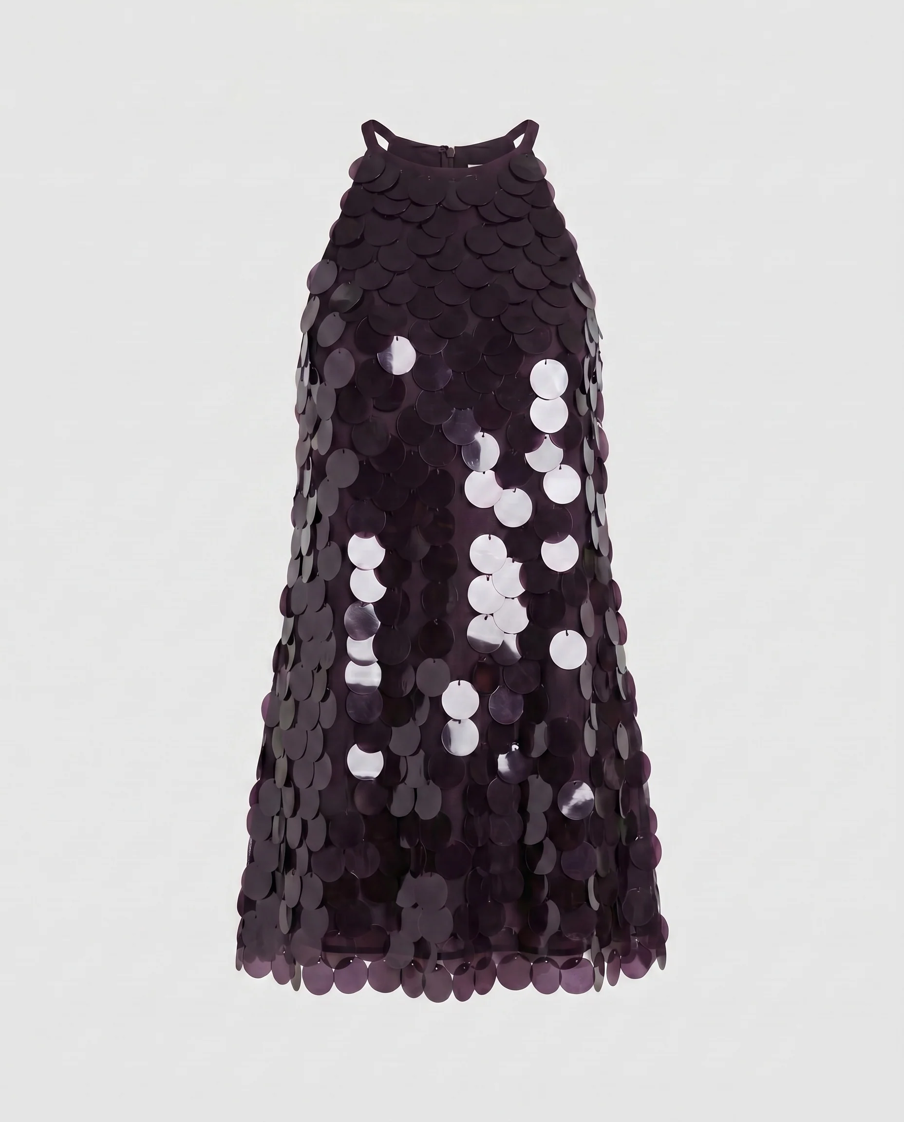 Damen Trendy Pailletten Minikleid mit tiefem V-Ausschnitt und transparenten Akzenten R&B - Image 6