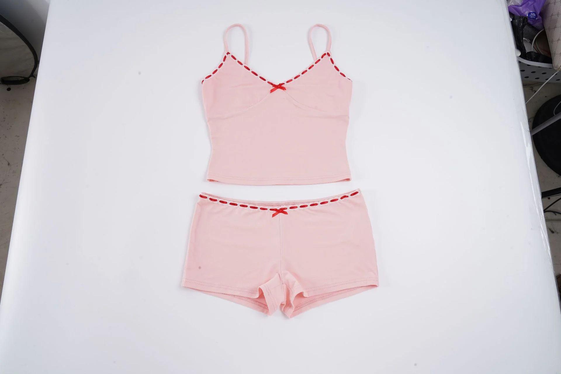Damen Unterwäsche Set mit zartem Spaghetti-Trägershirt und bequemen Shorts R&B - Image 6