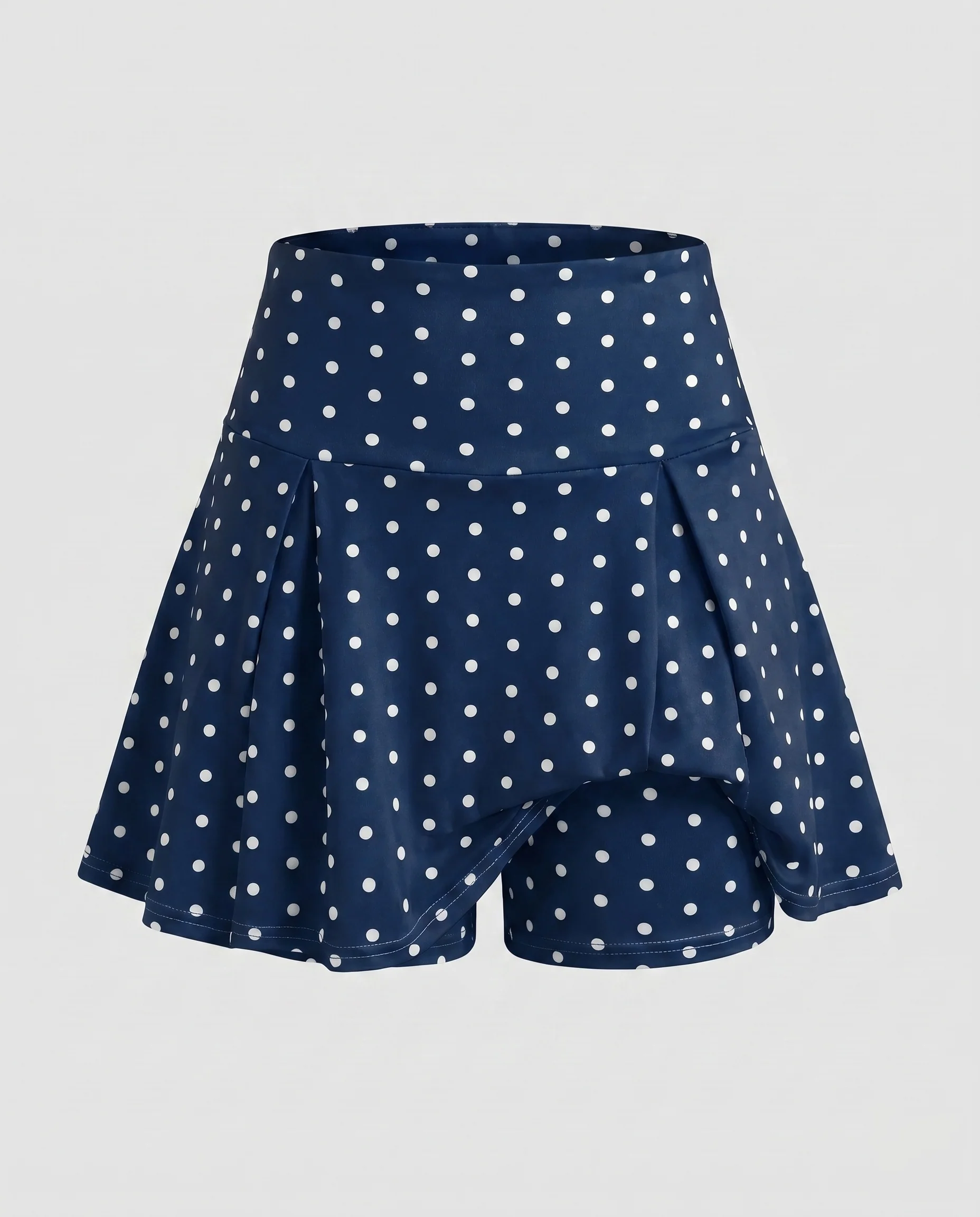 Damen verspielter Polka-Dot Minirock mit asymmetrischem Schnitt und hohem Bund - Image 7