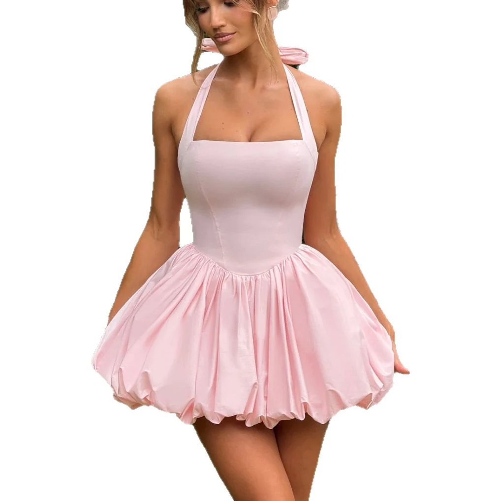 Damen Verspieltes Cocktailkleid mit schwingendem Rock und verstellbarem Halter R&B - Image 5