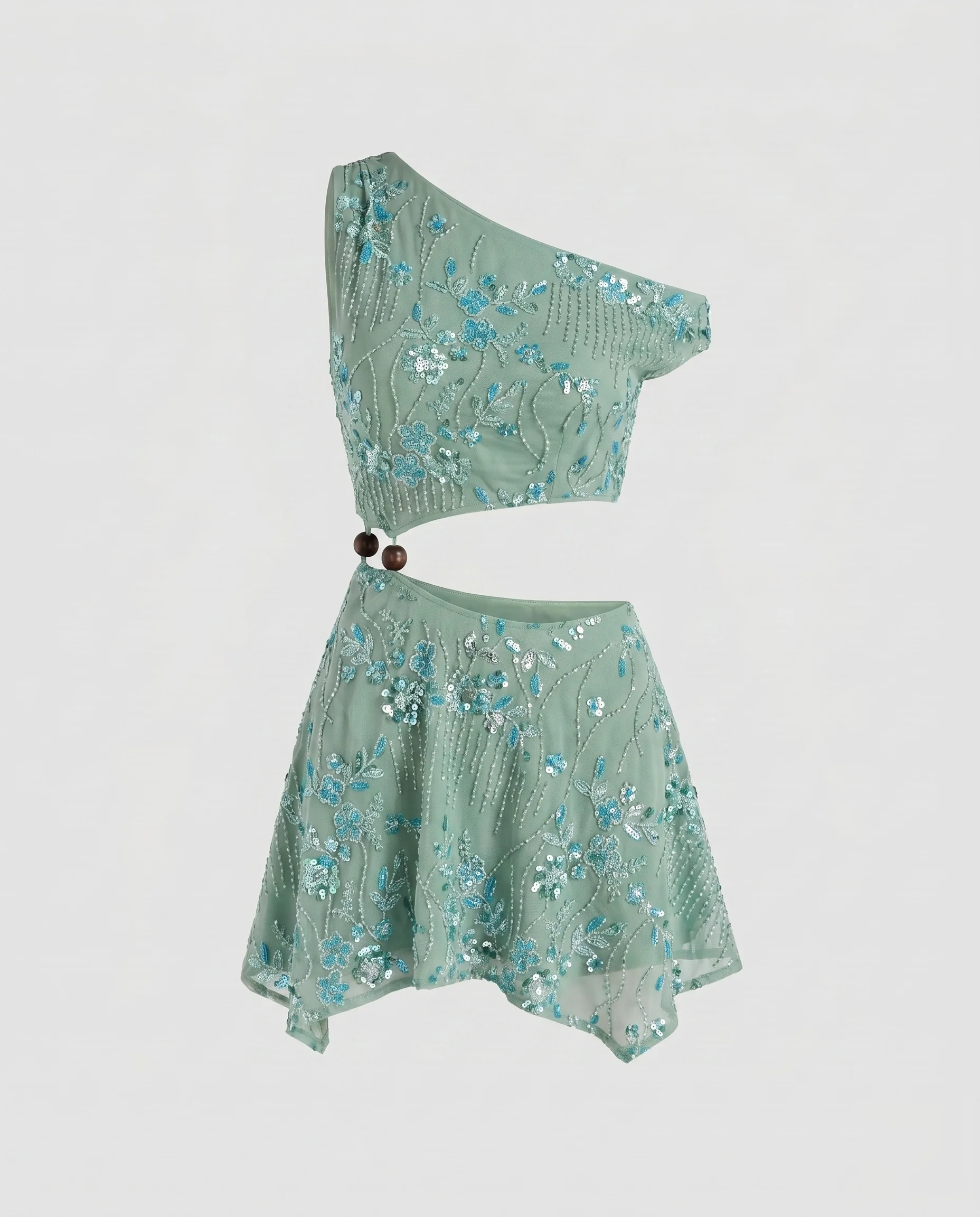 Damen Verspieltes Crop-Top und Rock-Set mit floralem Muster R&B - Image 5